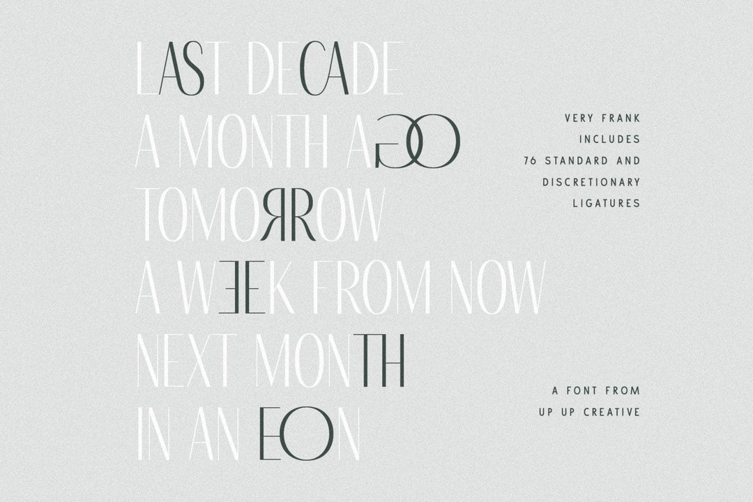 Very Frank Condensed Sans Serif Display Font with Italics - Up Up Creative