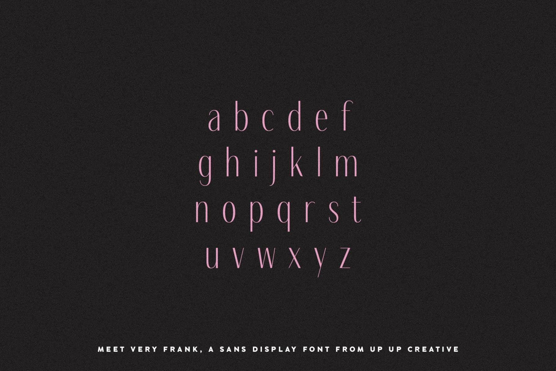 Very Frank Condensed Sans Serif Display Font with Italics - Up Up Creative