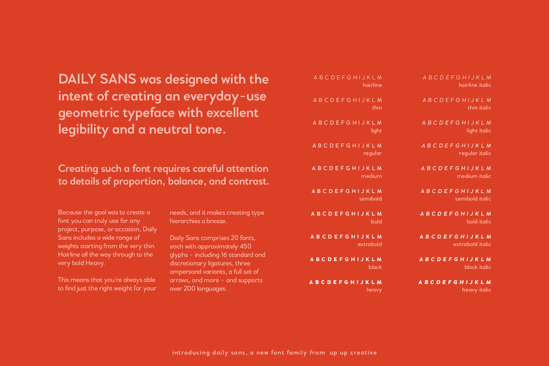 Daily Sans Complete Sans Serif Font Family - Up Up Creative