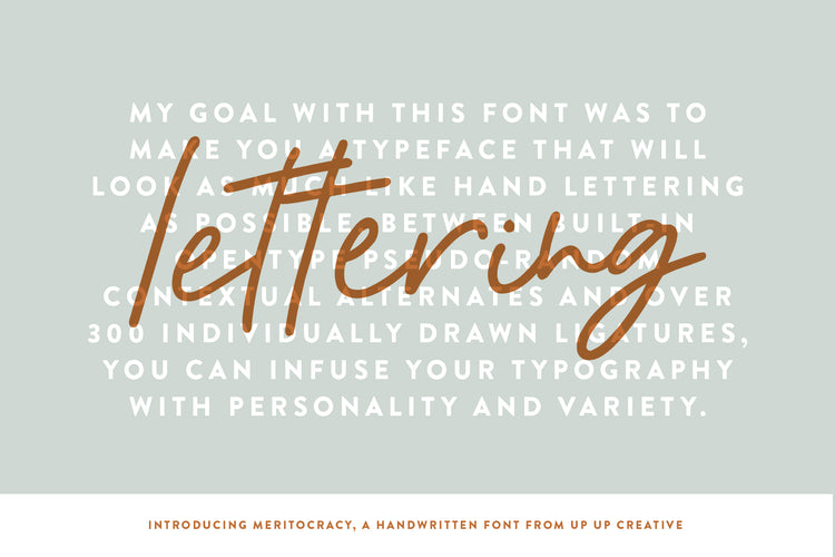 Meritocracy Script Font - Up Up Creative