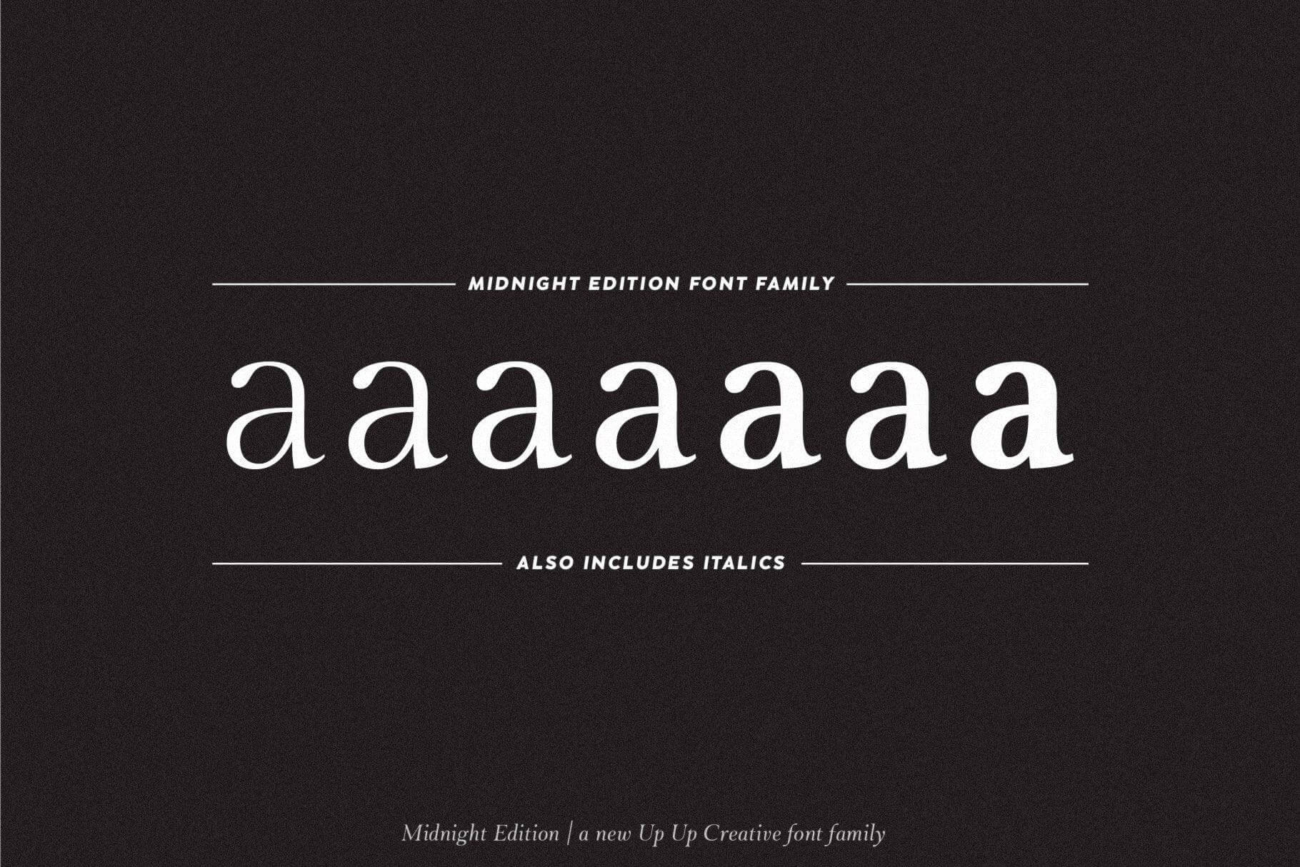 Midnight Edition Complete Serif Font Family - Serif Font - Up Up Creative