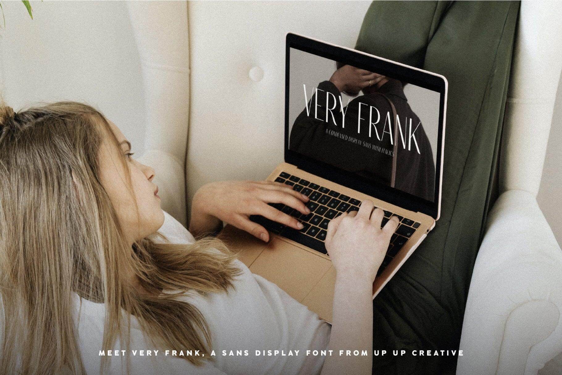 Very Frank Condensed Sans Serif Display Font with Italics - Sans Serif Font - Up Up Creative