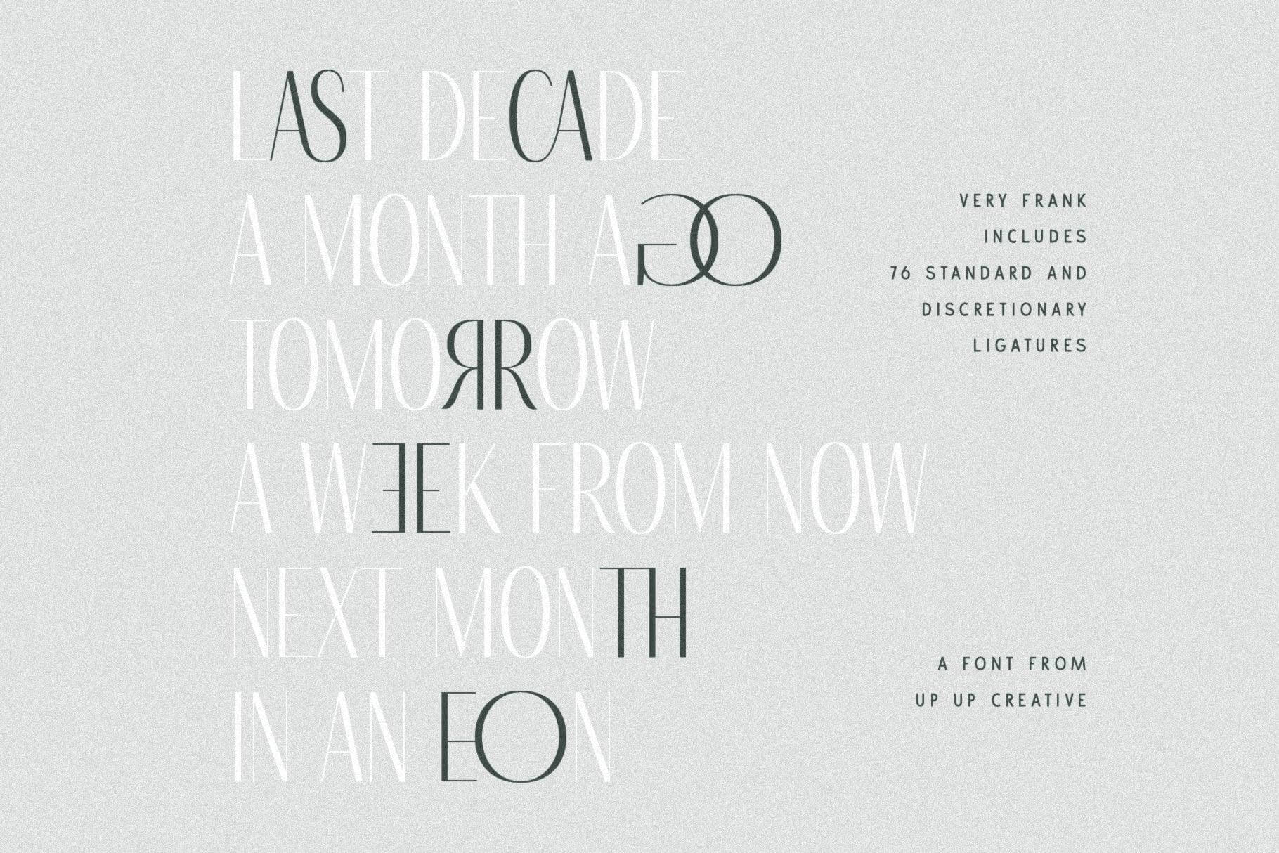 Very Frank Condensed Sans Serif Display Font with Italics - Sans Serif Font - Up Up Creative