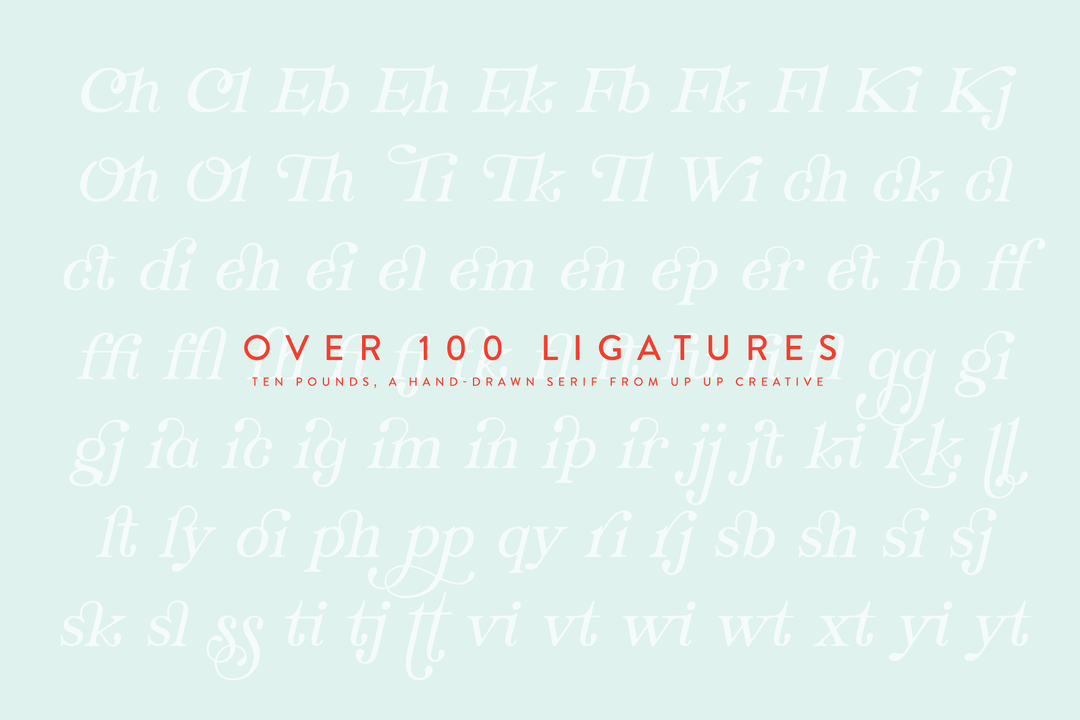 Ten Pounds, a Hand-Drawn Serif Font - Up Up Creative