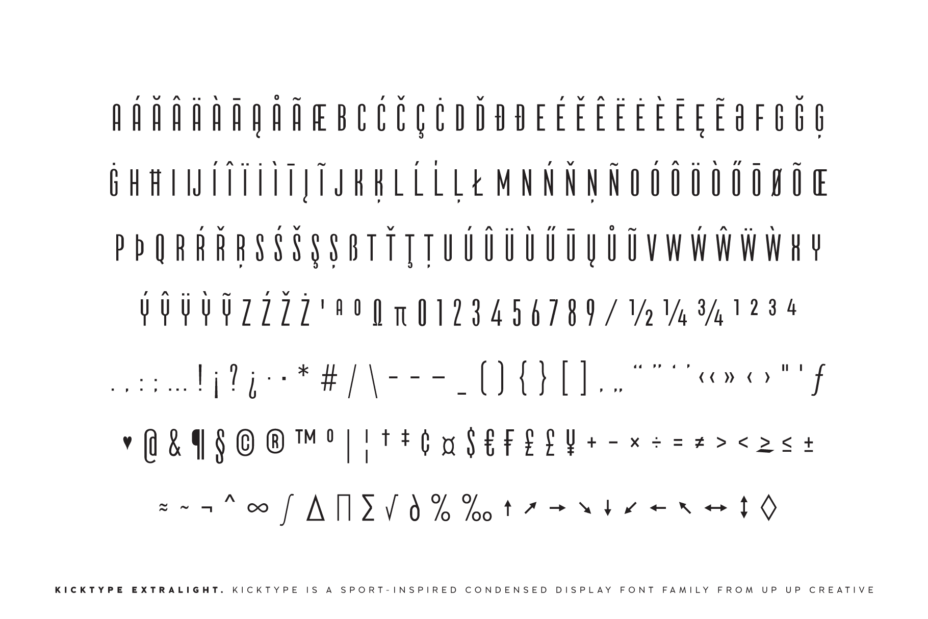 Kicktype, a Sport-Inspired Condensed Sans Serif Font Family - Sans Serif Font - Up Up Creative