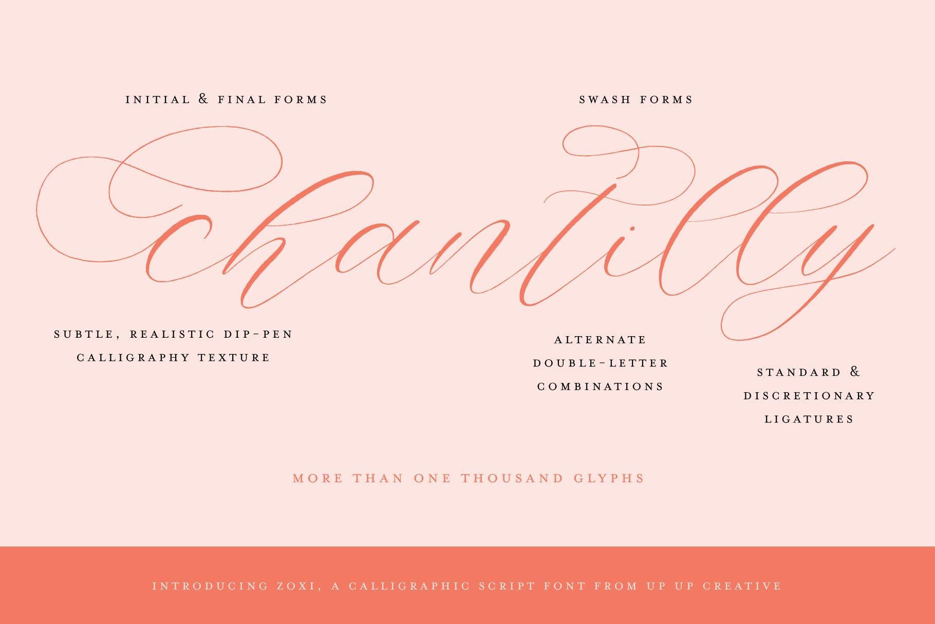 Scripts フォント集 Zoxi Script Font - Script Font - Up Up Creative