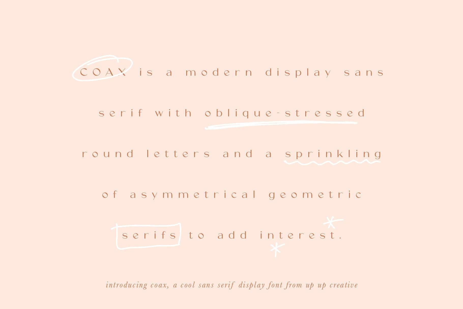 Coax Sans Serif Display Font - Sans Serif Font - Up Up Creative