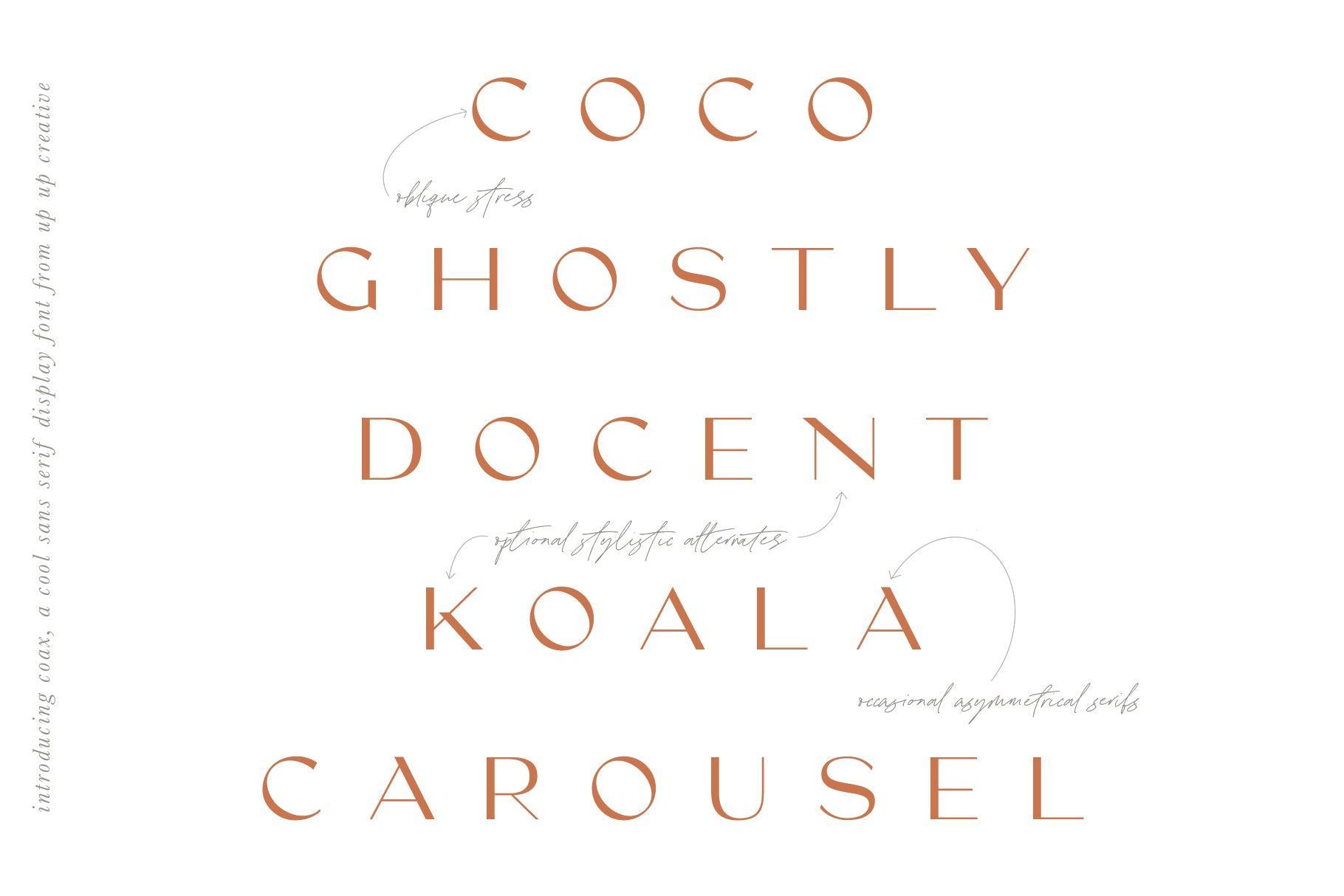 Coax Sans Serif Display Font - Sans Serif Font - Up Up Creative